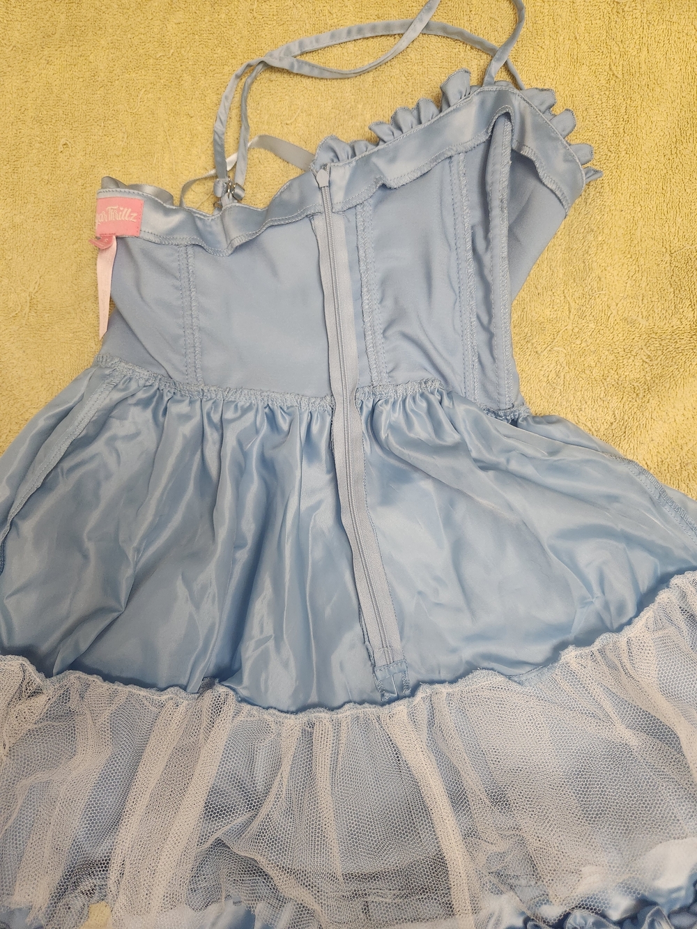 Dolls Kill Sugar Thrillz Size Small Takes The Cake Blue Mini Dress - Picture 9 of 11